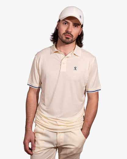 Beige Nature Polo | Men's golf polo shirt made from TENCEL™