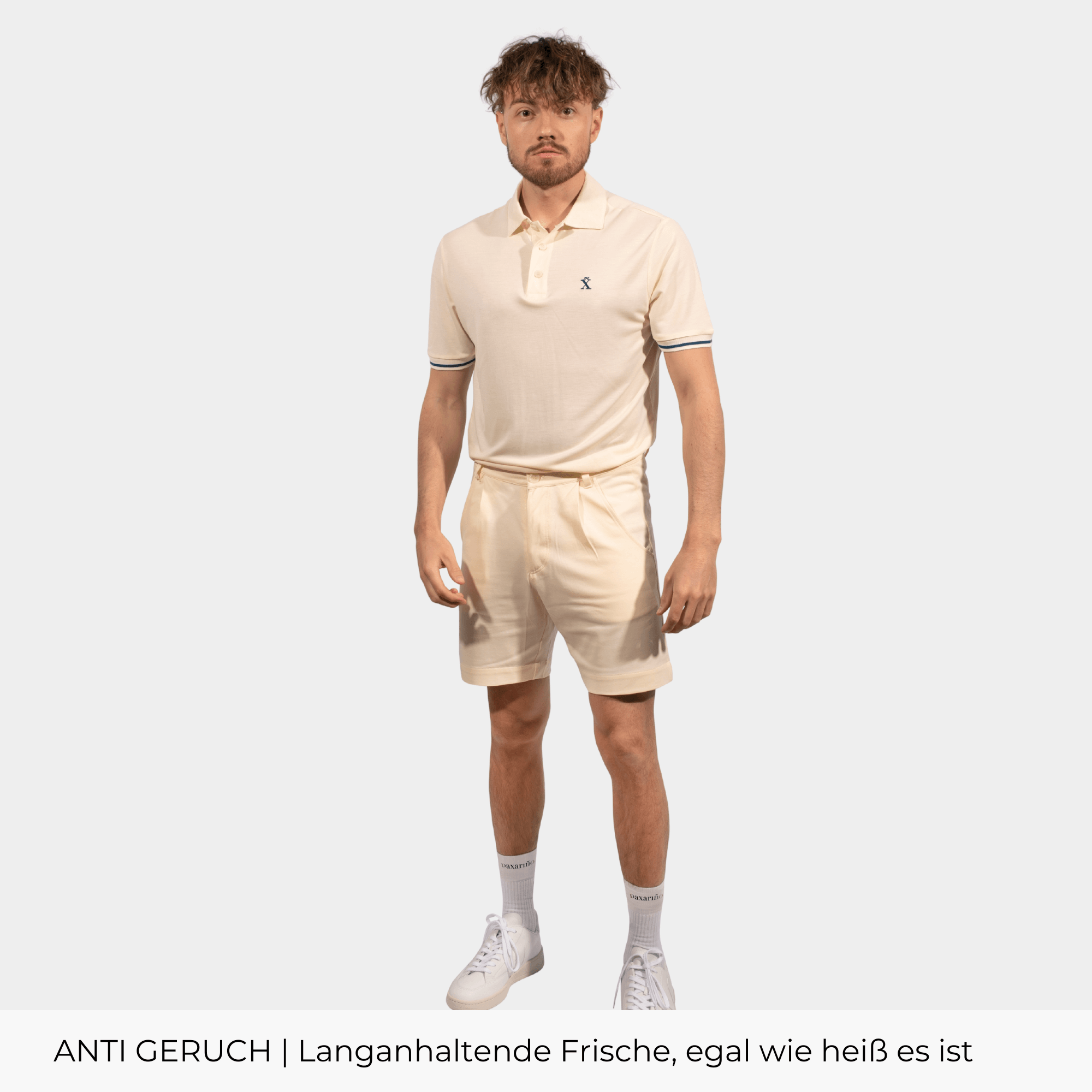 Beige TENCEL™ Polo - Herren