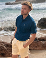 Bundle: Blue TENCEL™ Polo & Beige Nature Shorts