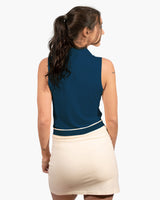 Bundle: Blue TENCEL™ Sleeveless Polo & Beige Nature Skort