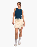 Blue Sleeveless TENCEL™ Polo