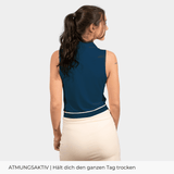 Blue Sleeveless TENCEL™ Polo - Damen