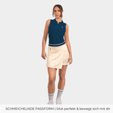 Blue Sleeveless TENCEL™ Polo - Damen