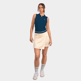 Bundle: Blue TENCEL™ Sleeveless Polo & Beige Nature Skort