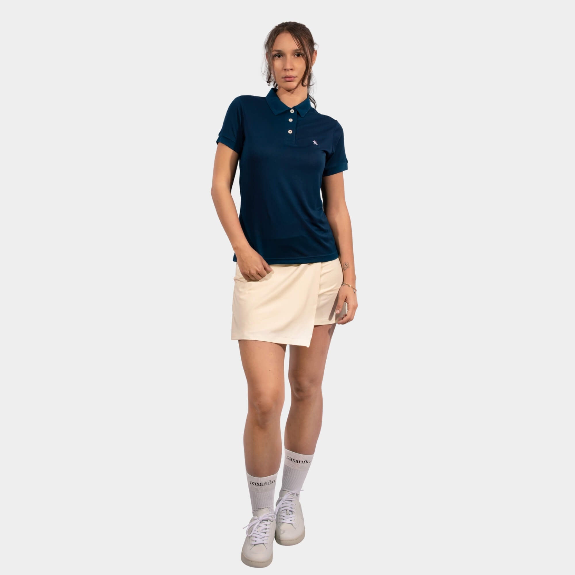 Bundle: Blue TENCEL™ Polo & Beige Nature Skort