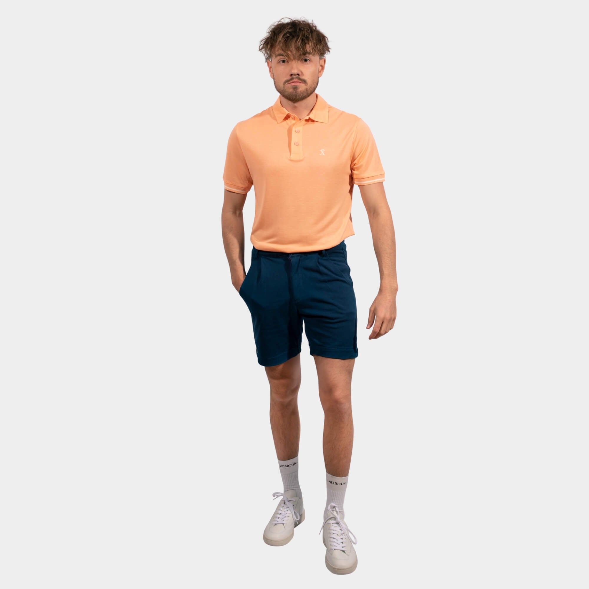 Bundle: Peach TENCEL™ Polo & Blue Nature Shorts