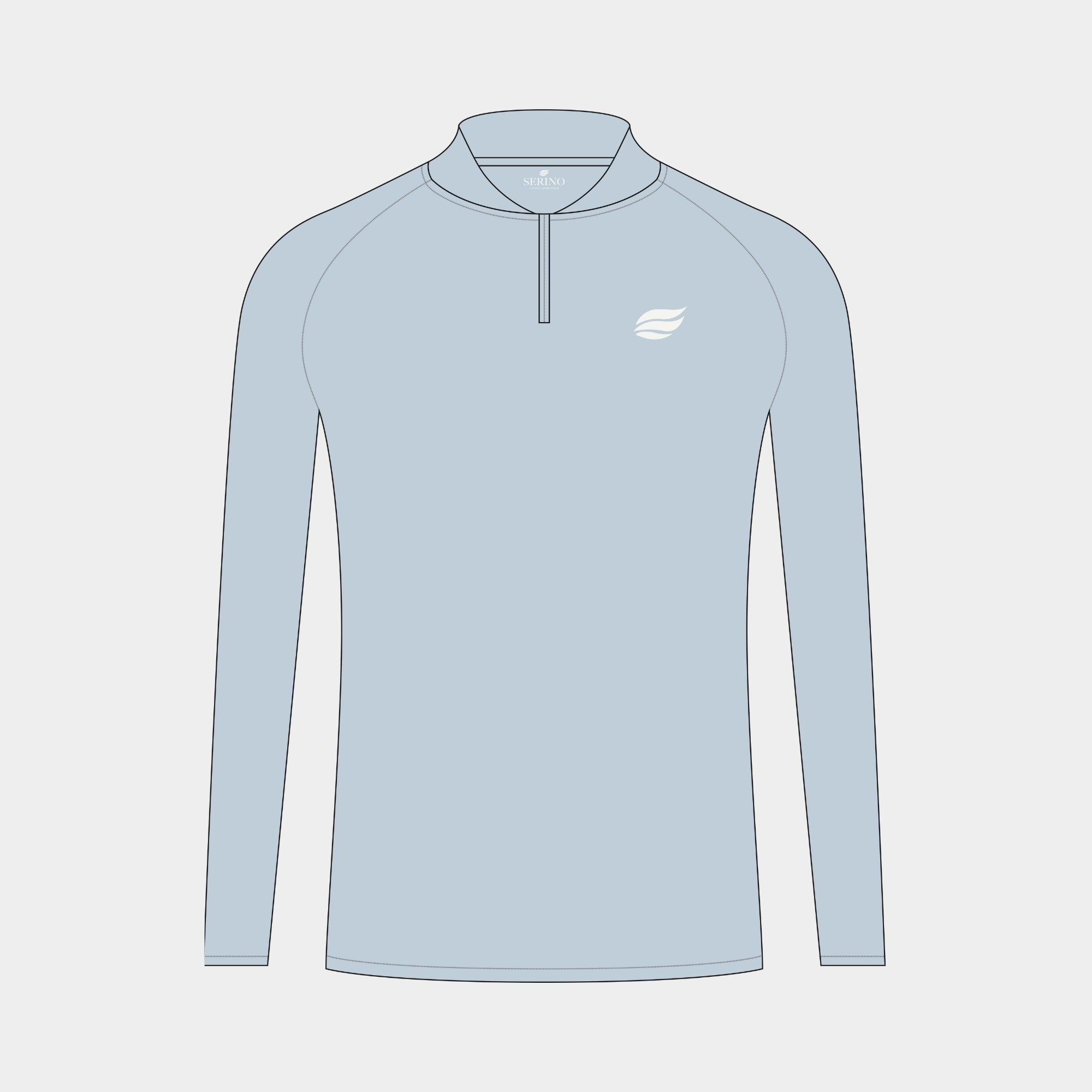 Natural Performance Light 1/4 Zip - Light Blue