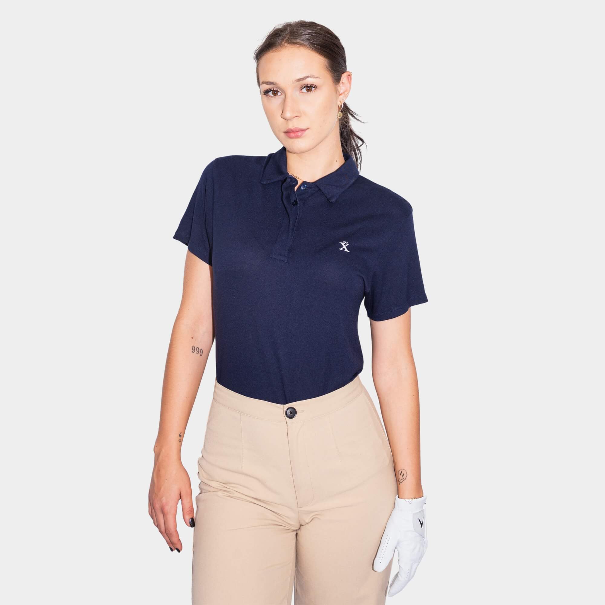 Oversized Blue TENCEL™ Polo - Damen