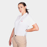 Oversized White TENCEL™ Polo - Damen