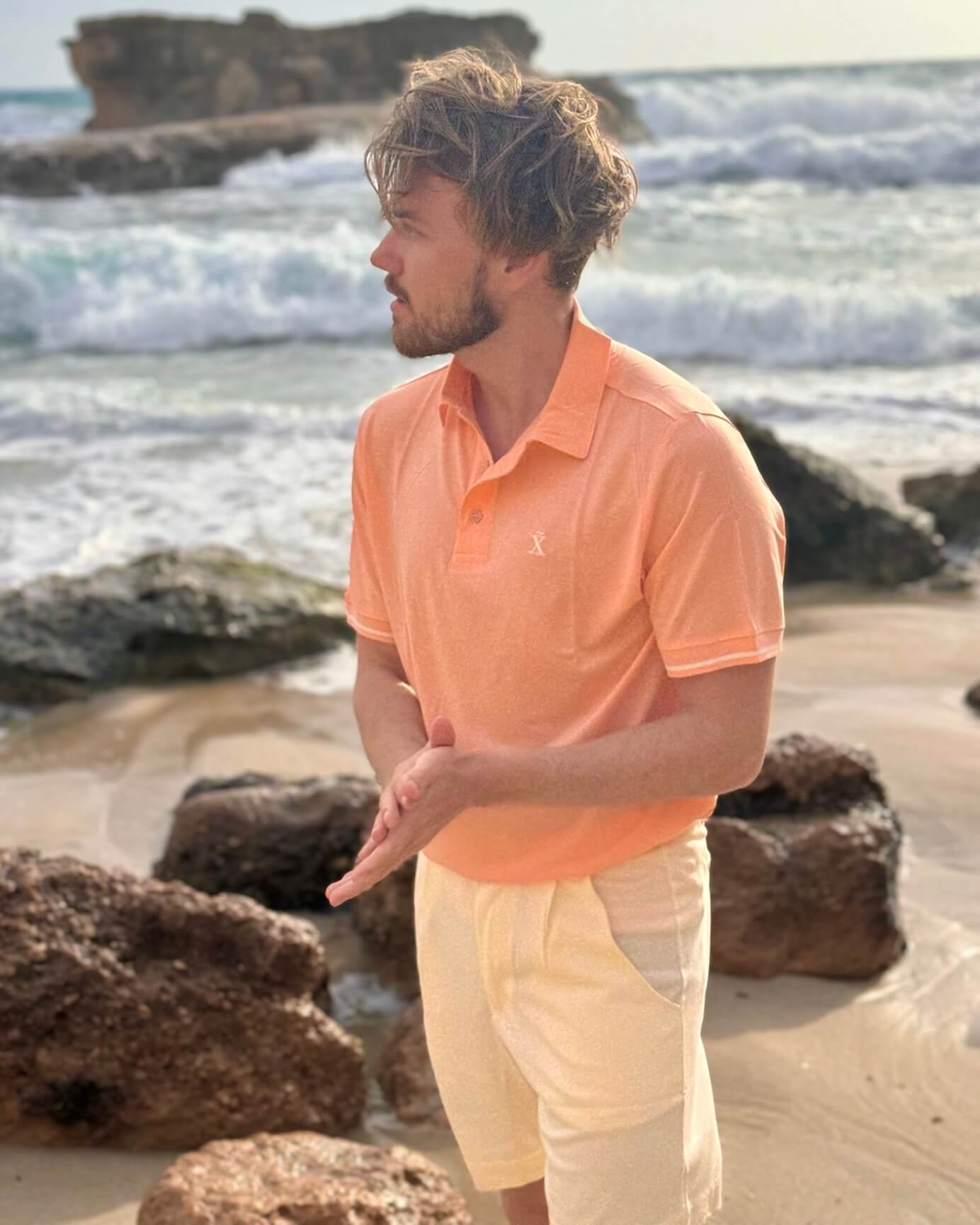 Peach Nature Polo | Men's golf polo shirt made from TENCEL™