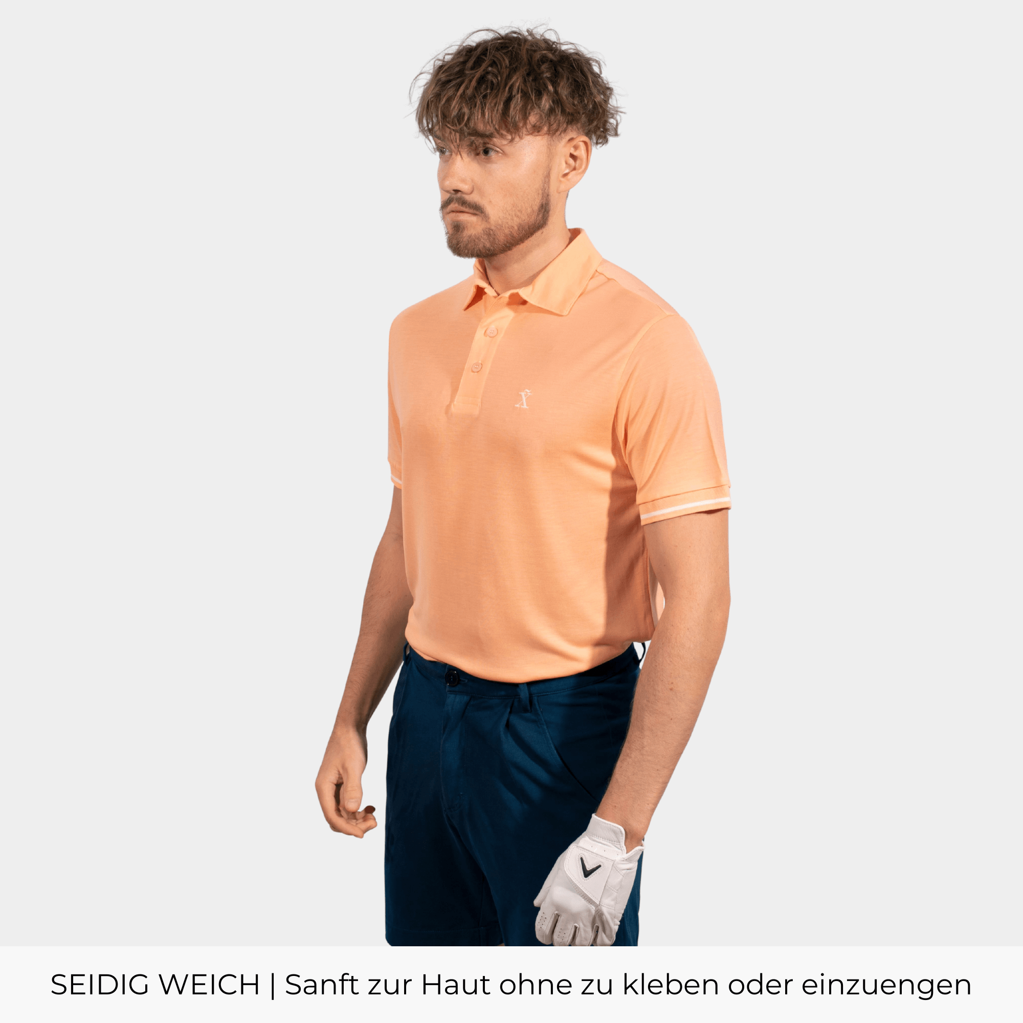 Peach TENCEL™ Polo - Herren