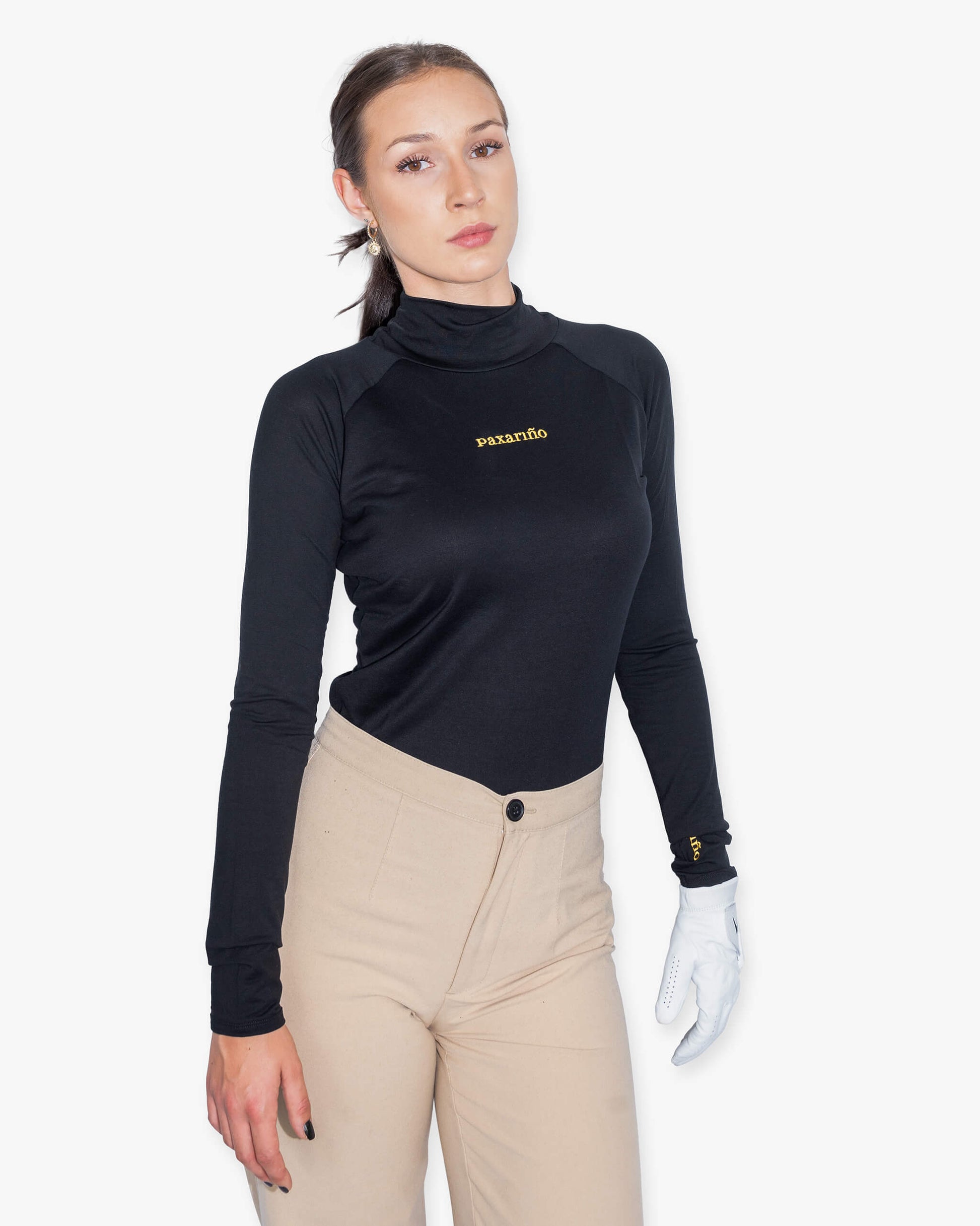 Frontansicht Golf Langarmshirt aus TENCEL™ für Damen von paxariño.