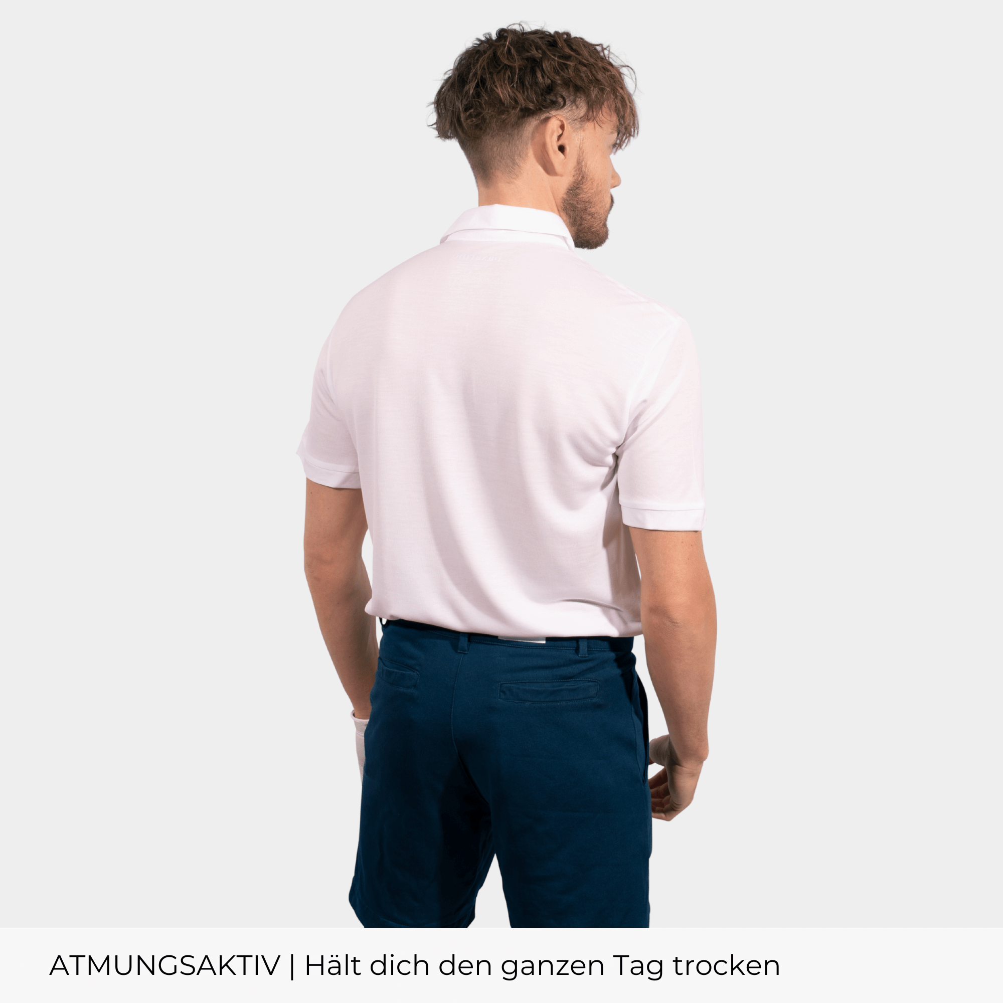 White TENCEL™ Polo - Herren